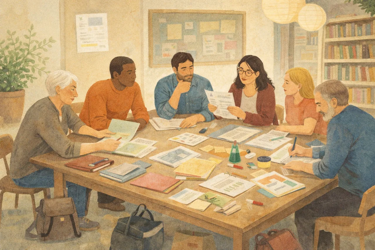 Dettaglio di un tavolo con libri